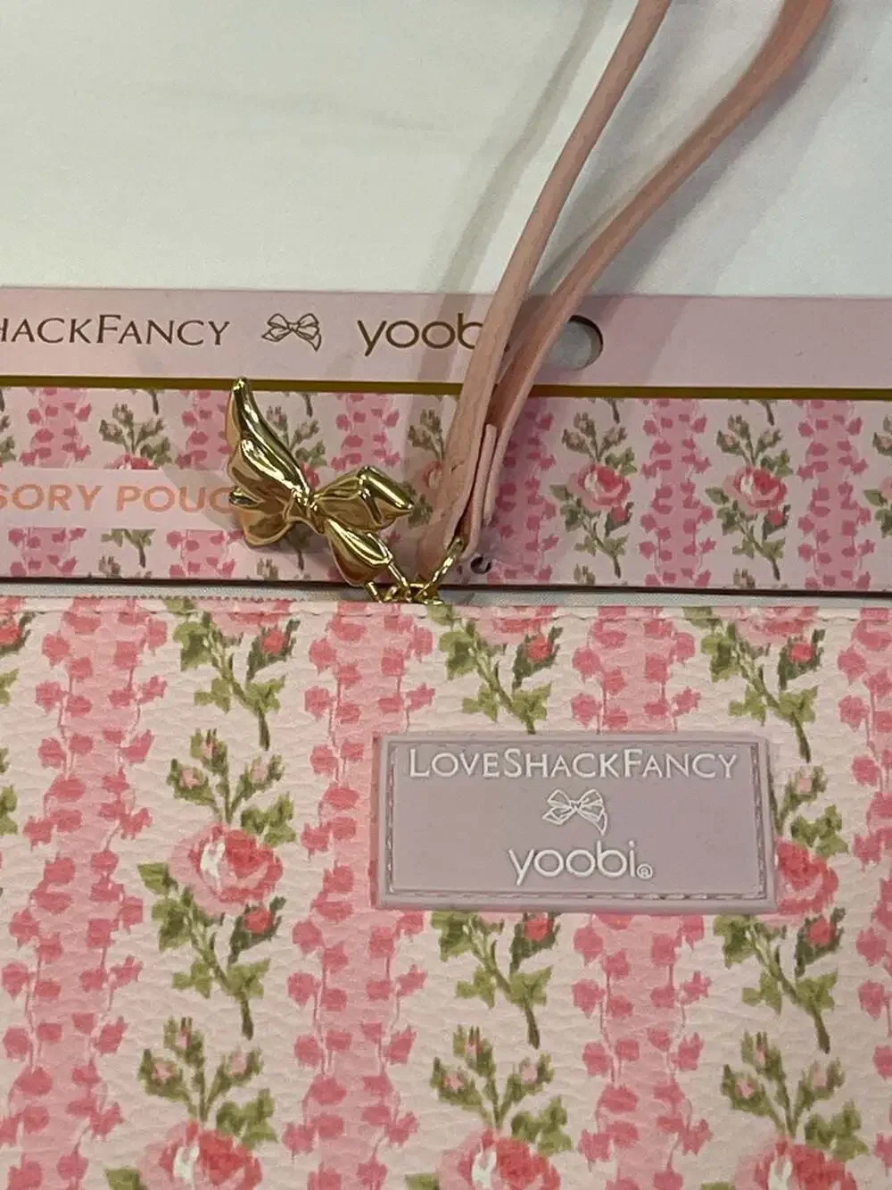 LoveShackFancy x Yoobi Floral Pattern Accessory Pouch Wristlet